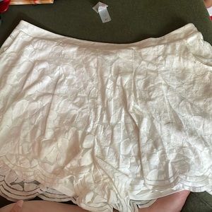 Plus size White culottes shorts lace dress up or down
